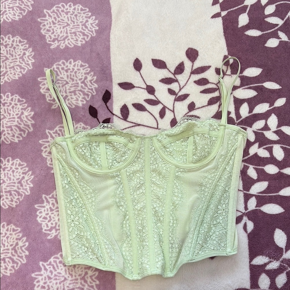 Elegant Light Green Corset Top